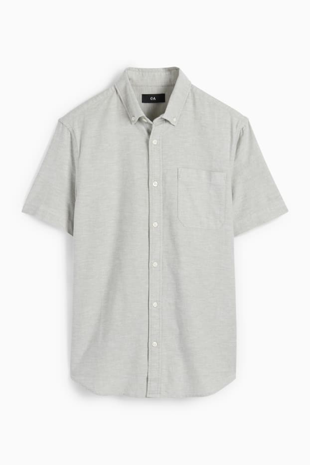 Men - Oxford shirt - regular fit - button-down collar - mint green