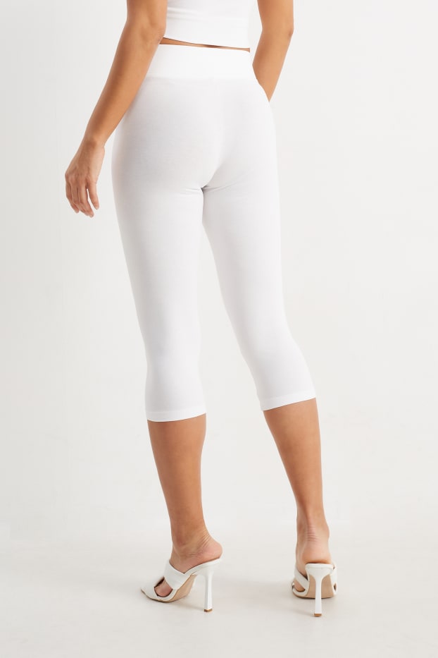 Kobiety - Wielopak, 2 pary - legginsy rybaczki basic - czarny / biały