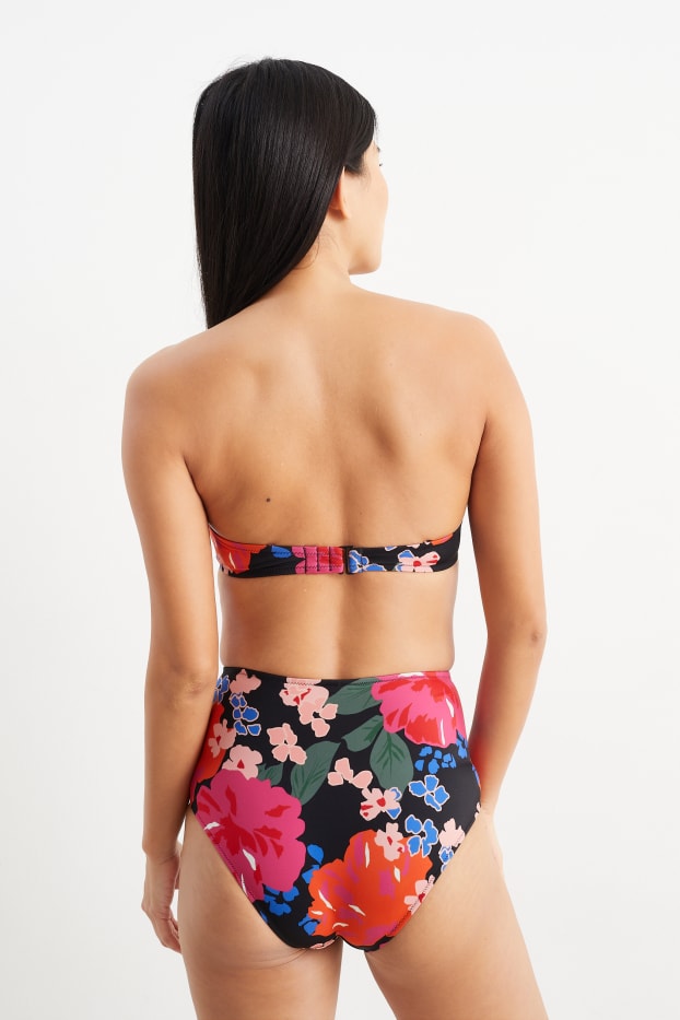 Femmes - Bas de bikini - high waist - LYCRA® XTRA LIFE™ - à fleurs - noir