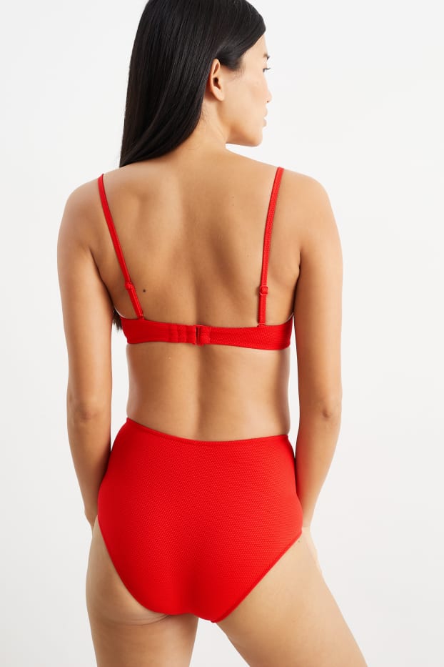 Femei - Top bikini cu armătură - bustieră - vătuit - roșu