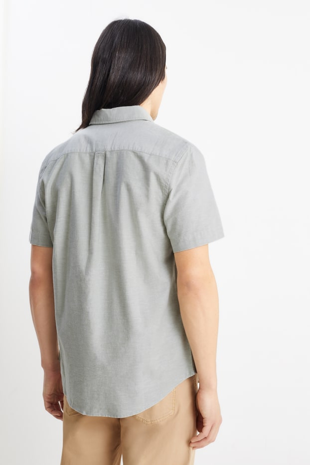 Men - Oxford shirt - regular fit - button-down collar - mint green