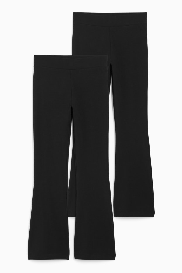 Kinderen: meisjes - Set van 2 - legging - zwart