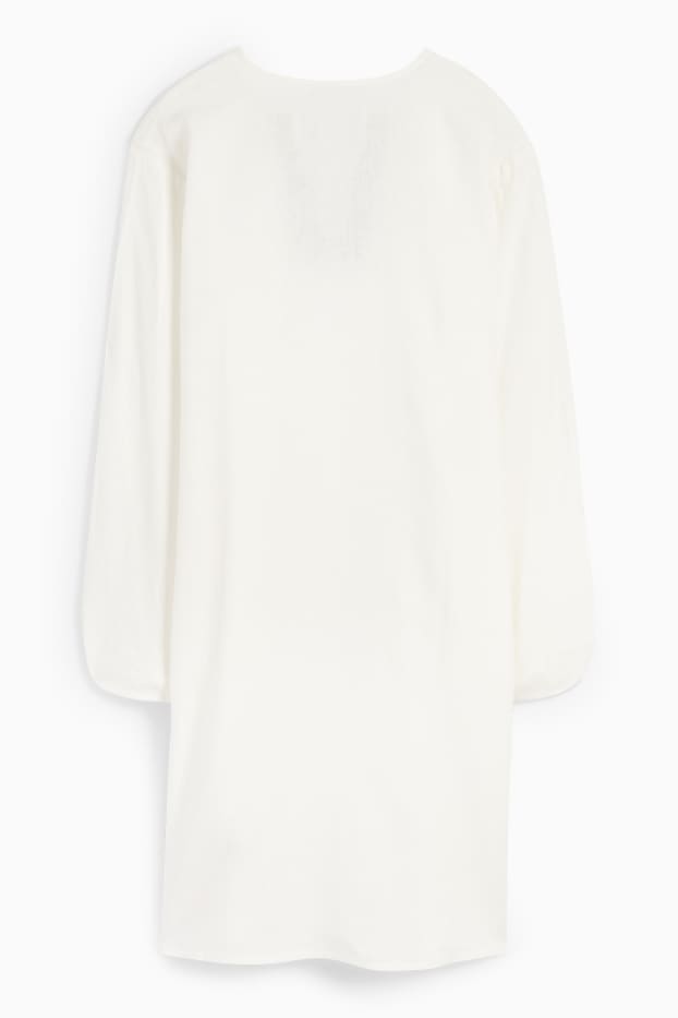 Damen - Rangsutra x C&A - Tunika-Kleid - Leinen-Mix - cremeweiss