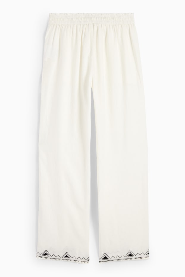 Dames - Rangsutra x C&A - pantalon - high waist - wide fit - crème wit
