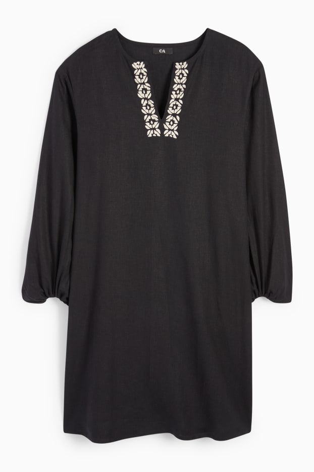 Women - Rangsutra x C&A - tunic dress - linen blend - black
