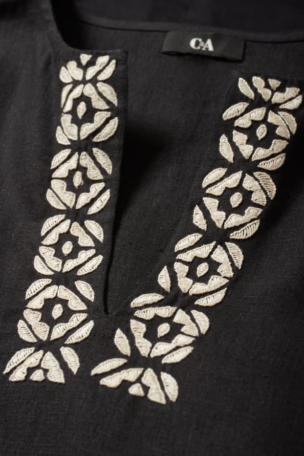 Women - Rangsutra x C&A - tunic dress - linen blend - black