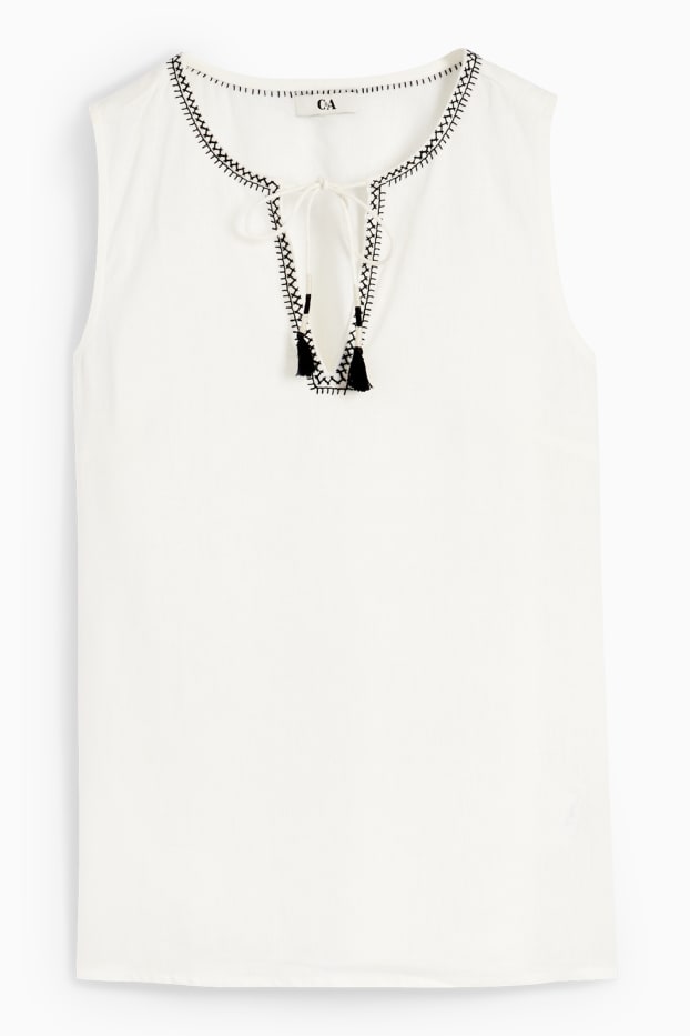 Women - Rangsutra x C&A - blouse top - linen blend - cremewhite