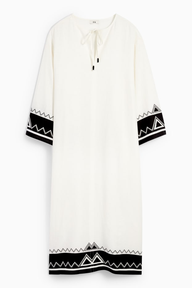 Damen - Rangsutra x C&A - Tunika-Kleid - Leinen-Mix - cremeweiß