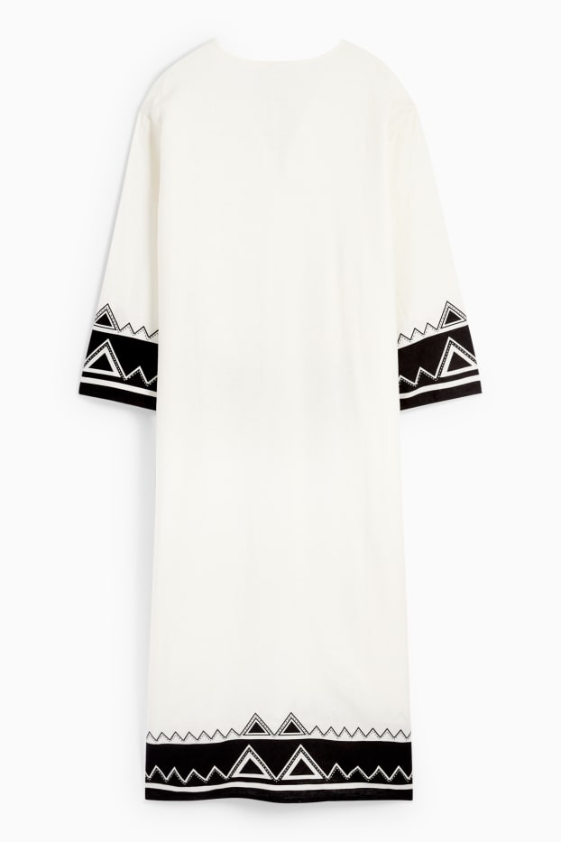 Damen - Rangsutra x C&A - Tunika-Kleid - Leinen-Mix - cremeweiß
