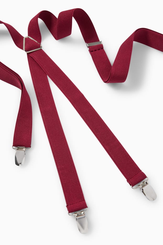 Uomo - Bretelle - rosso scuro