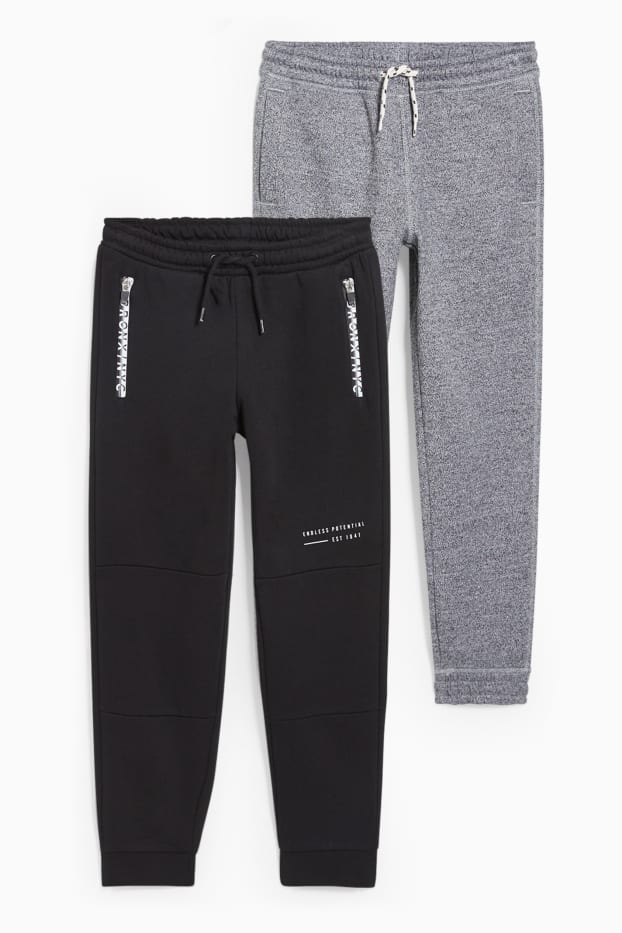 Kinder Jungen - Multipack 2er - Jogginghose - schwarz