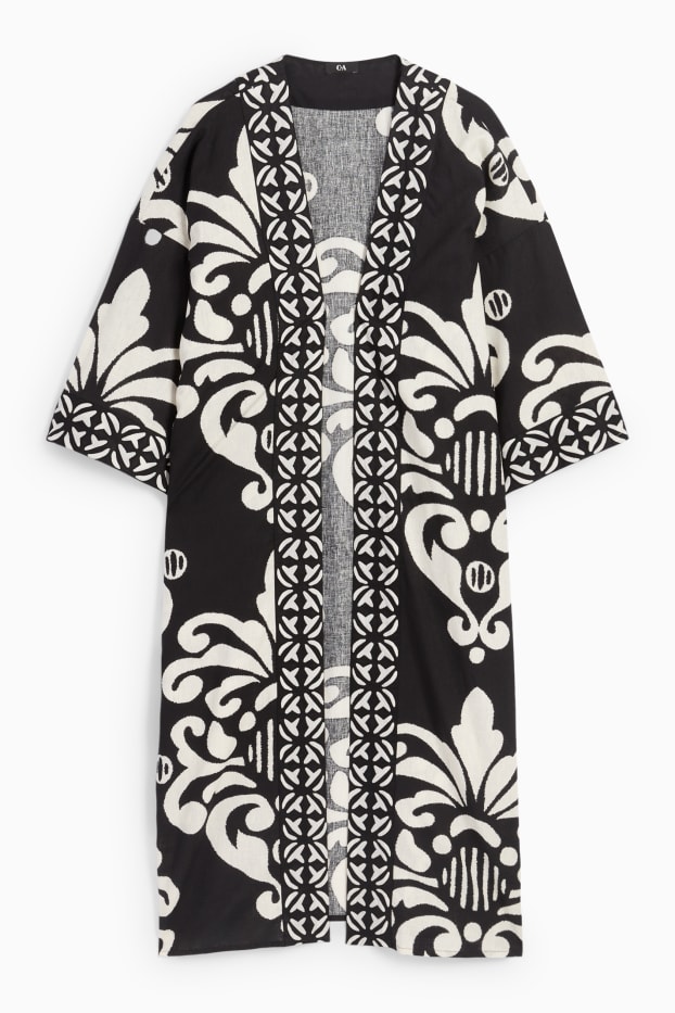 Women - Rangsutra x C&A - kimono - linen blend - patterned - black
