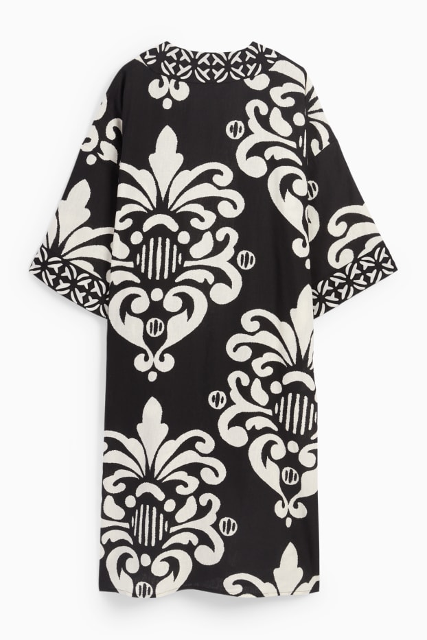 Women - Rangsutra x C&A - kimono - linen blend - patterned - black