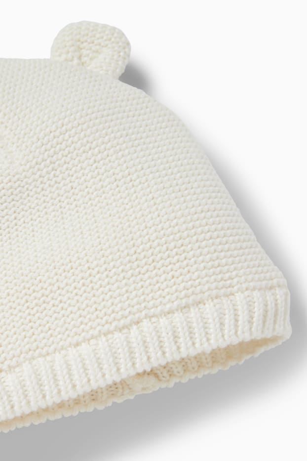 Unisexe - Bonnet pour bébé - blanc crème