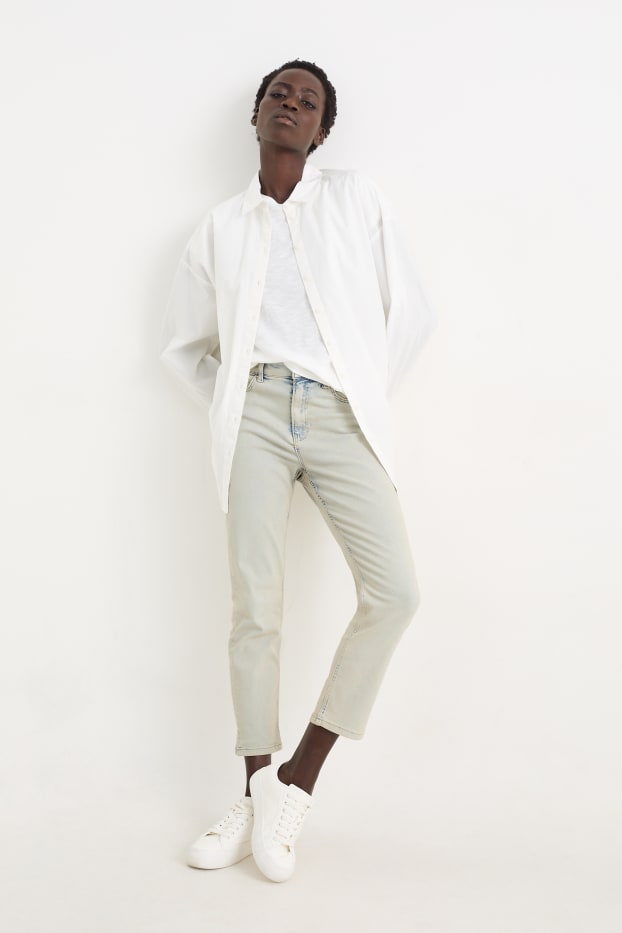 Donna - Slim jeans - vita alta - jeans grigio chiaro