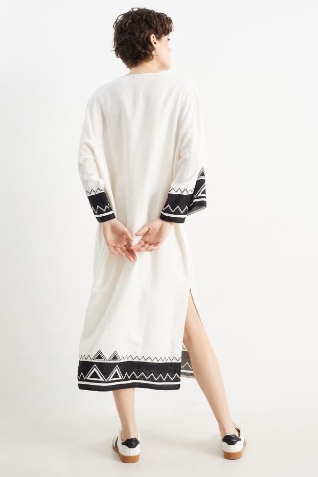 Damen - Rangsutra x C&A - Tunika-Kleid - Leinen-Mix - cremeweiß