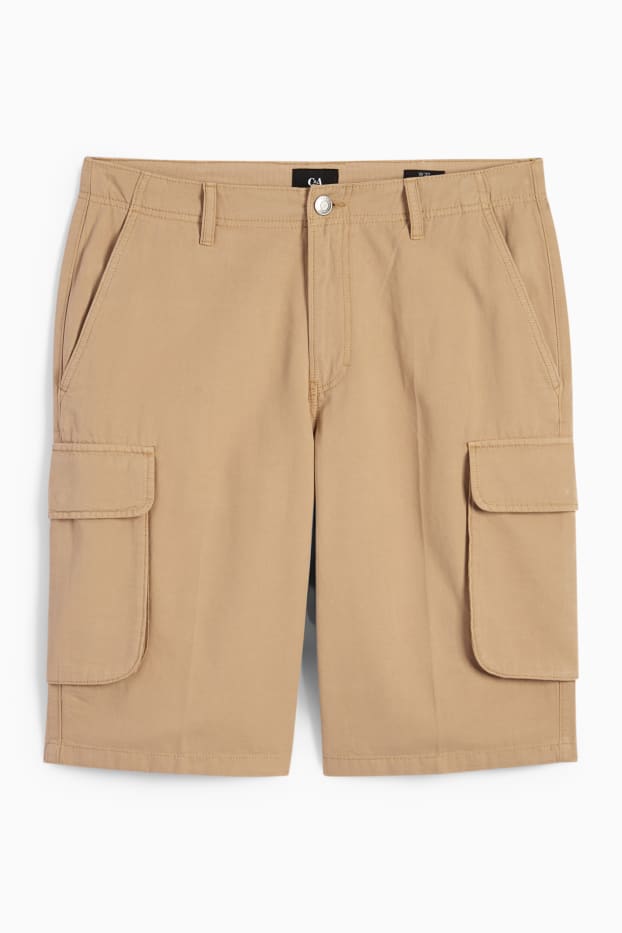 Hommes - Short cargo - beige