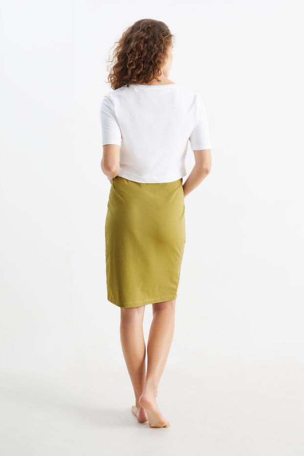 Femmes - Ensemble - T-shirt et jupe de grossesse - 2 pièces - jaune moutarde