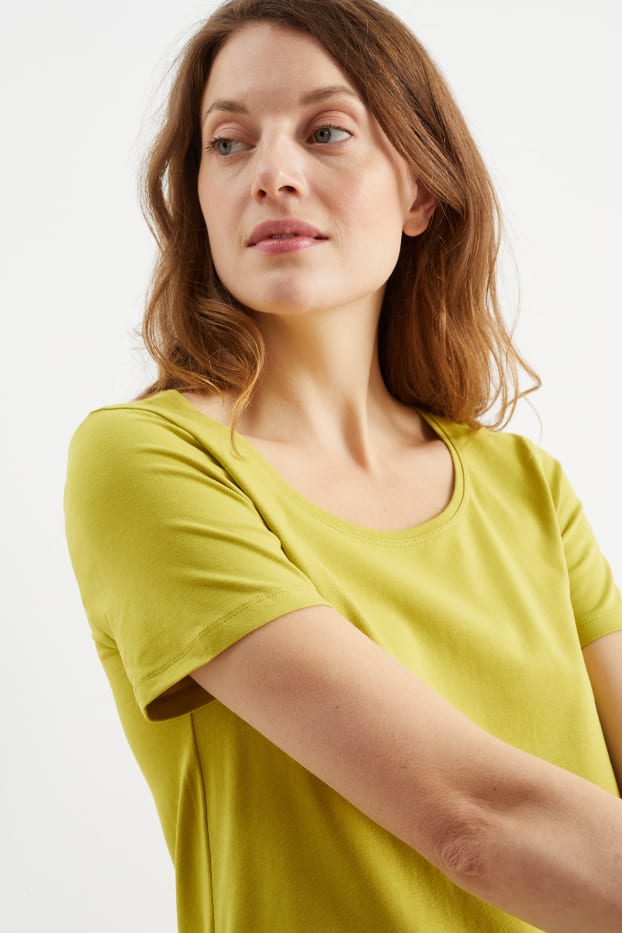 Femmes - Lot de 2 - robes-T-shirts - jaune moutarde
