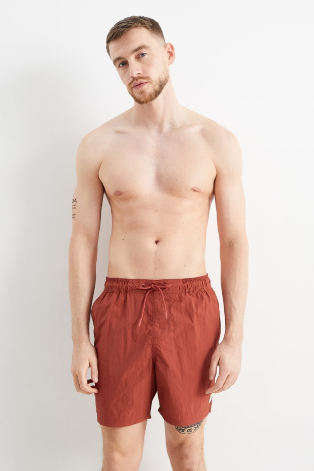 Hommes - Short de bain - rouge foncé