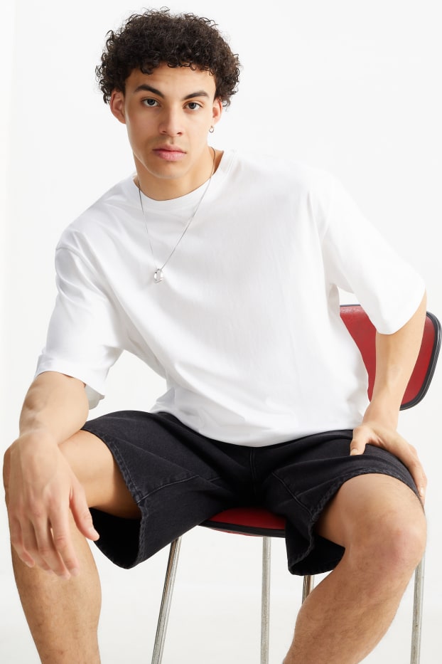 Herren - Oversized-T-Shirt - weiß