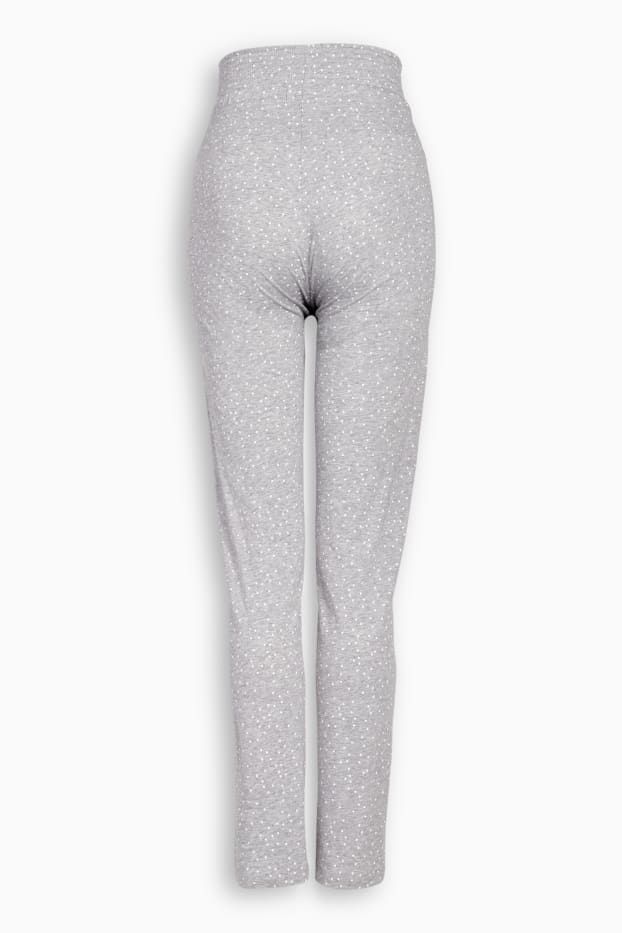Femmes - Bas de pyjama de grossesse - à pois - gris
