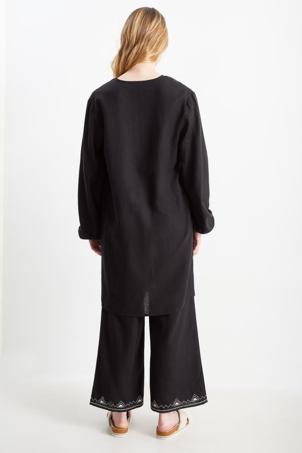 Women - Rangsutra x C&A - tunic dress - linen blend - black