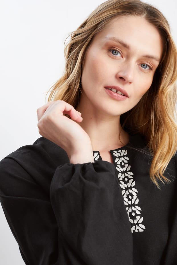 Women - Rangsutra x C&A - tunic dress - linen blend - black