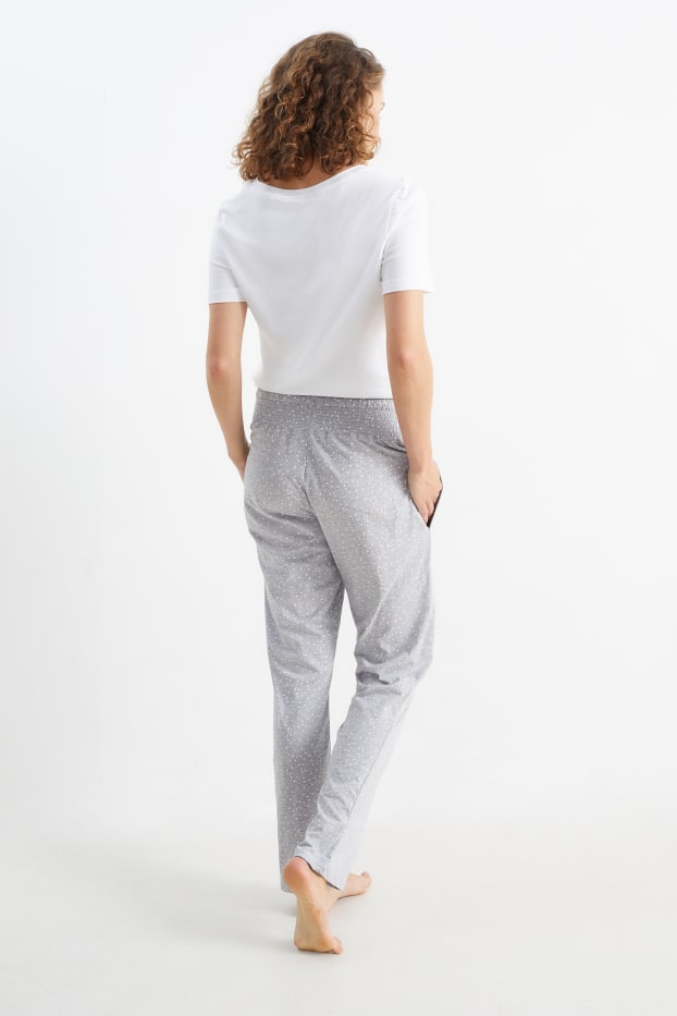 Femmes - Bas de pyjama de grossesse - à pois - gris