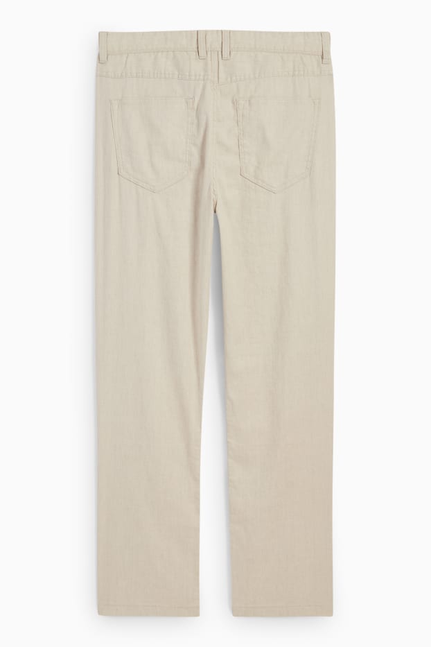 Men - Trousers - regular fit - linen blend - light beige