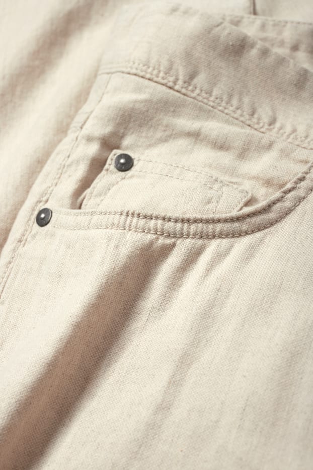 Men - Trousers - regular fit - linen blend - light beige