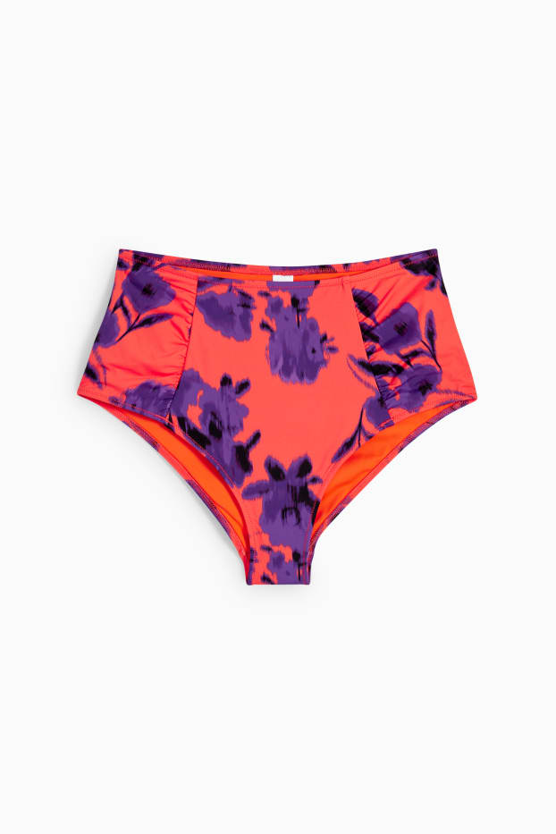 Mujer - Braguita de bikini - high waist - LYCRA® XTRA LIFE™ - de flores - naranja