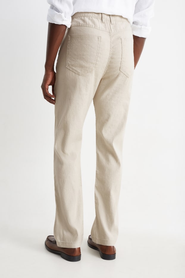 Men - Trousers - regular fit - linen blend - light beige