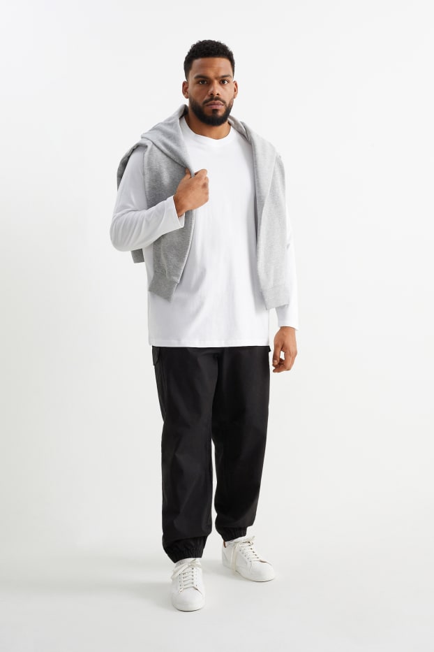Hommes - Pantalon cargo - regular fit - noir