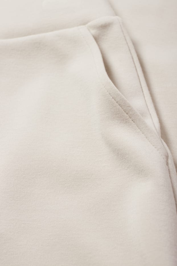 Damen - Basic-Sweatshorts - Mid Waist - hellbeige
