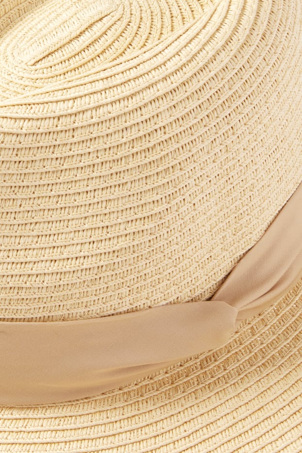 Dames - Strohoed - licht beige