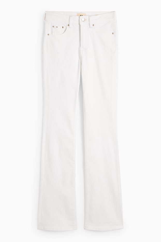 Dames - Bootcut jeans - mid waist - LYCRA® - crème wit