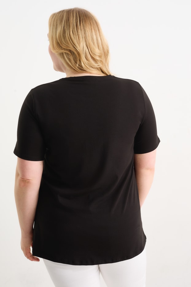 Femei - Multipack 2 buc. - tricou cu decolteu în V - LYCRA® - negru