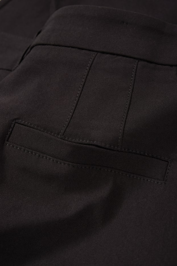 Damen - Caprihose - Mid Waist - Slim Fit - schwarz