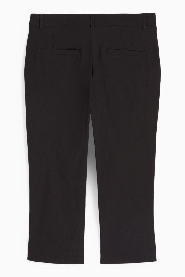 Damen - Caprihose - Mid Waist - Slim Fit - schwarz