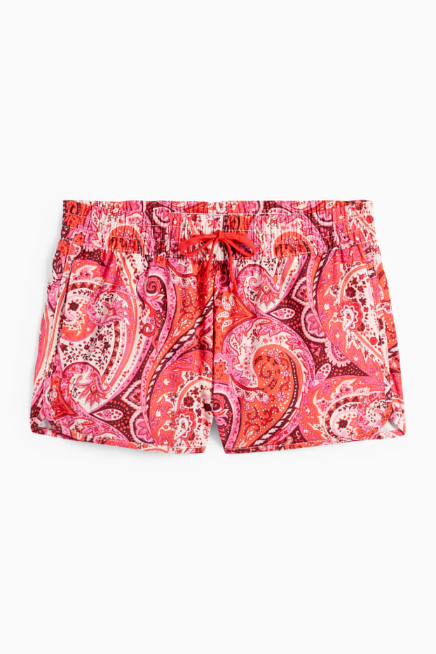 Damen - Badeshorts - LYCRA® - gemustert - pink