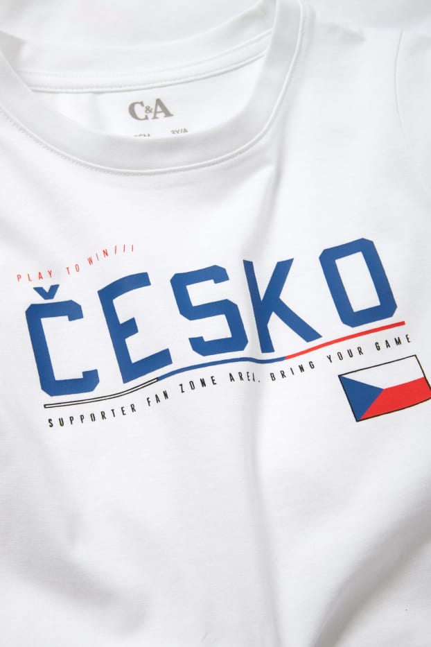 Children Boys - Czech Republic - short sleeve T-shirt - white