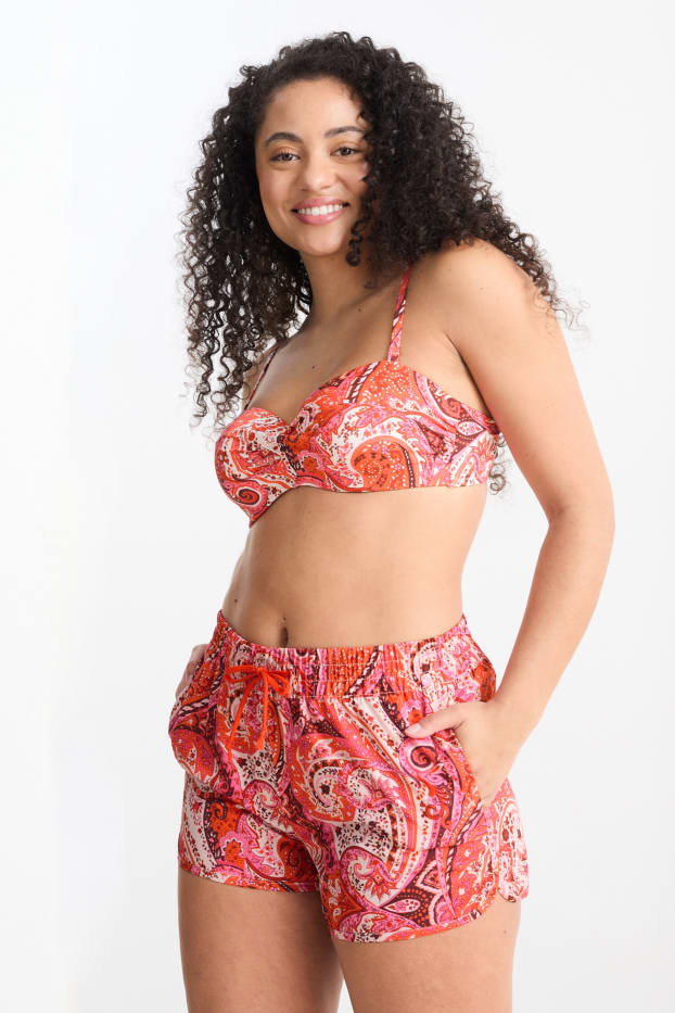 Damen - Badeshorts - LYCRA® - gemustert - pink