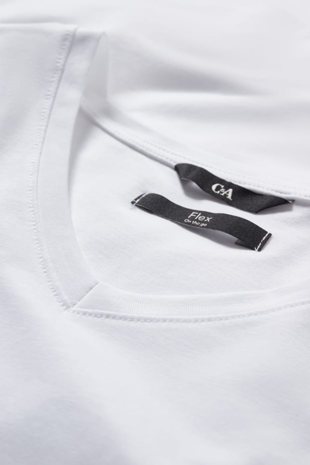 Men - T-shirt - Flex - slim fit - white