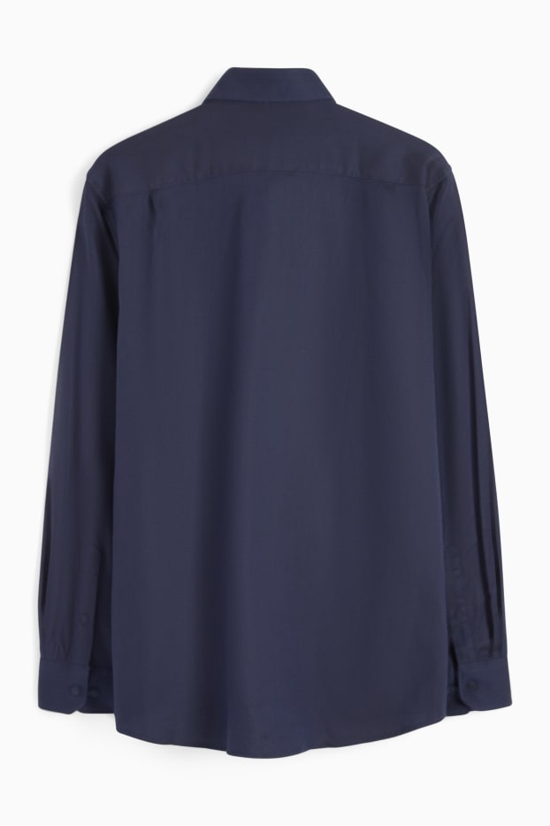 Home - Camisa formal - regular fit - cutaway - fàcil de planxar - blau fosc