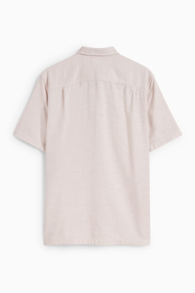 Men - Shirt - regular fit - Kent collar - light beige