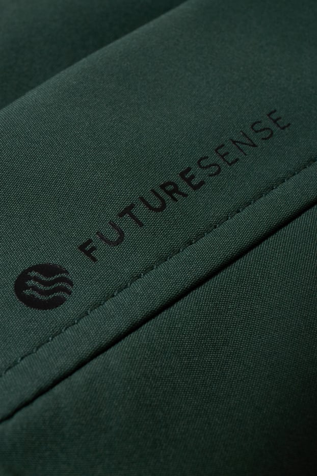 Men - Softshell jacket with hood - water-repellent - 4-Way Stretch - green