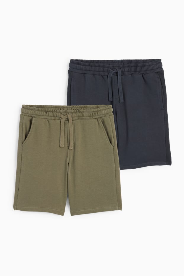 Bambini - Confezione da 2 - shorts di felpa - kaki