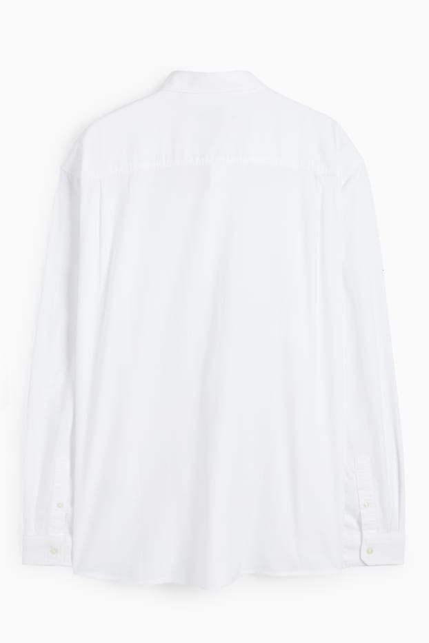 Uomo - Camicia Oxford - regular fit - button down - bianco crema