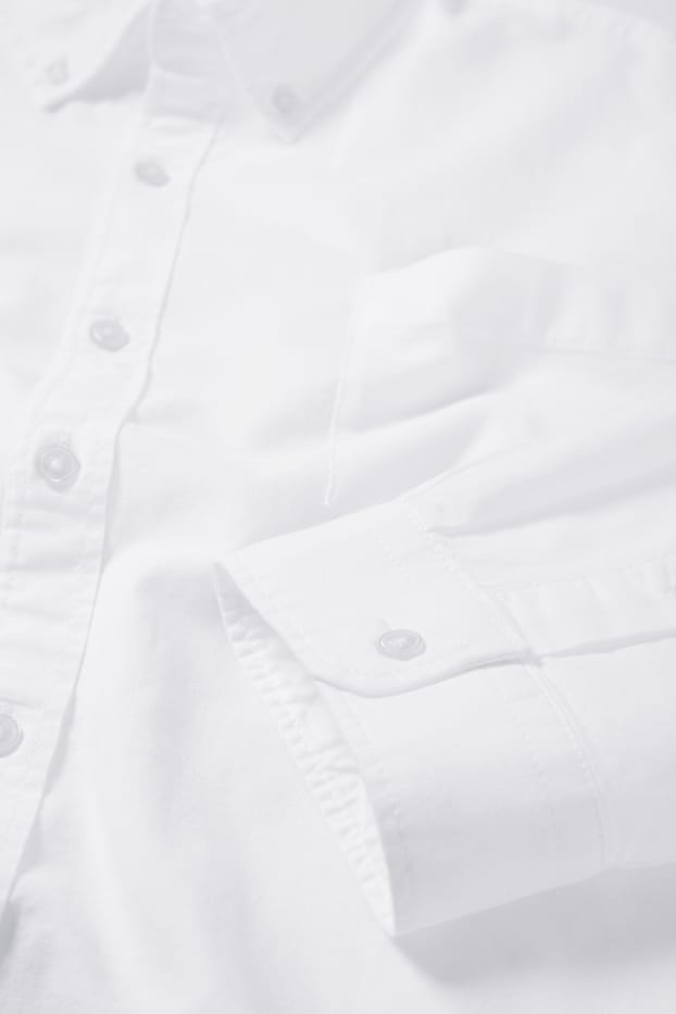 Uomo - Camicia Oxford - regular fit - button down - bianco crema